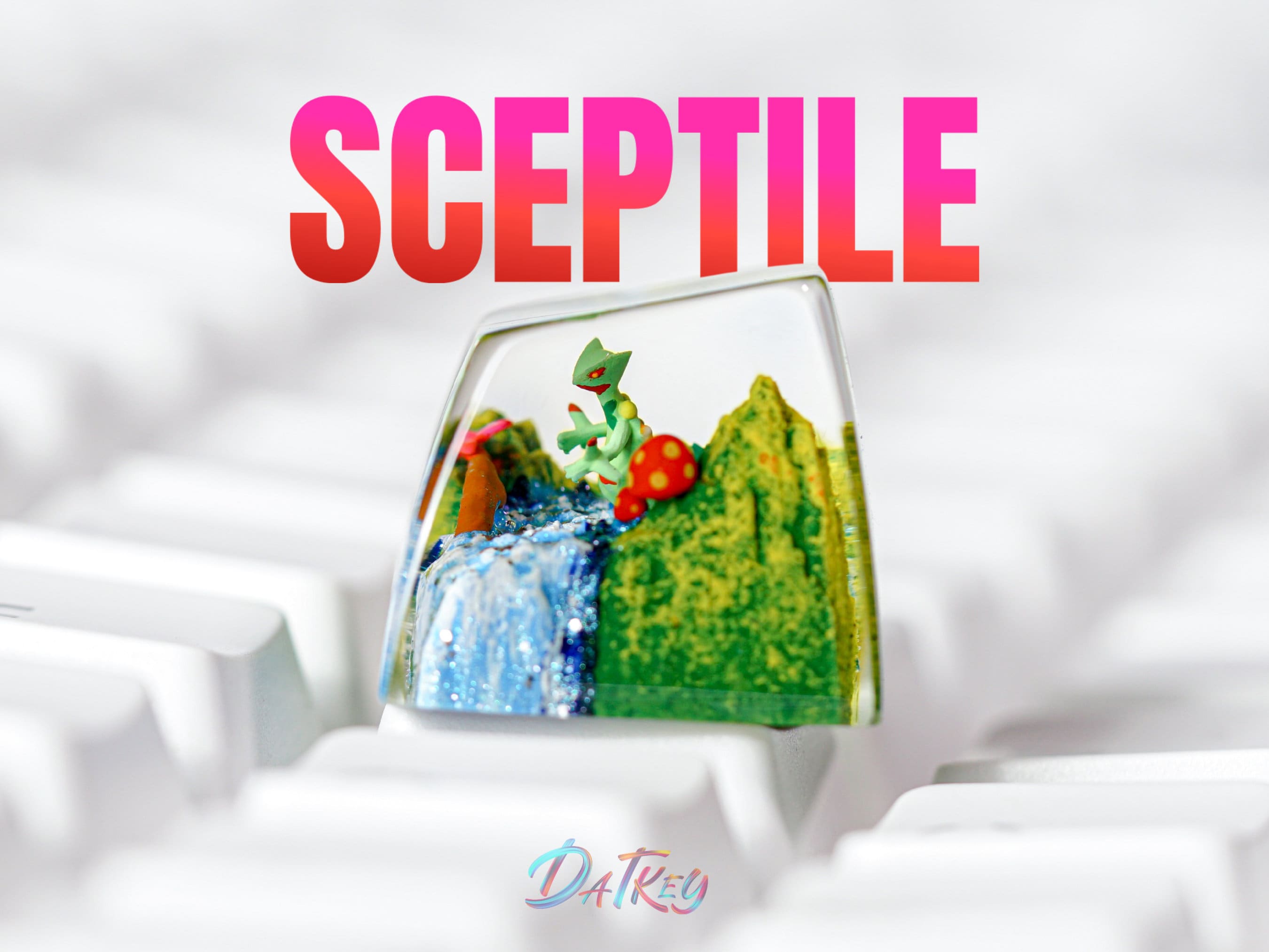 Sceptile Keycap, Pokemon Keycap, Artisan Keycap, Esc Keycap, Keycap for MX Cherry Switches Keyboard, Handmade Gift