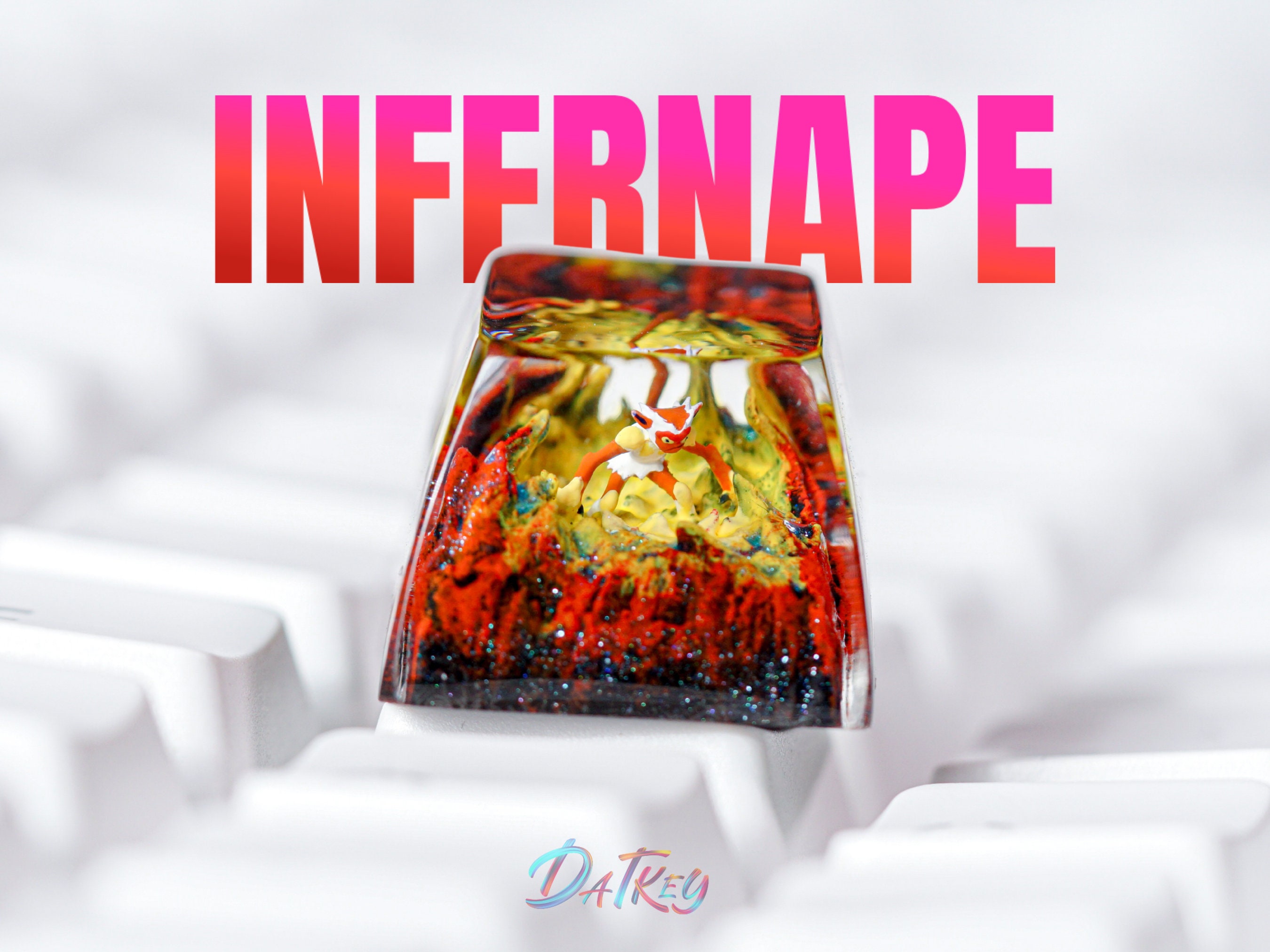 Infernape Keycap, Pokemon Keycap, Artisan Keycap, Esc Keycap, Keycap for MX Cherry Switches Keyboard, Handmade Gift
