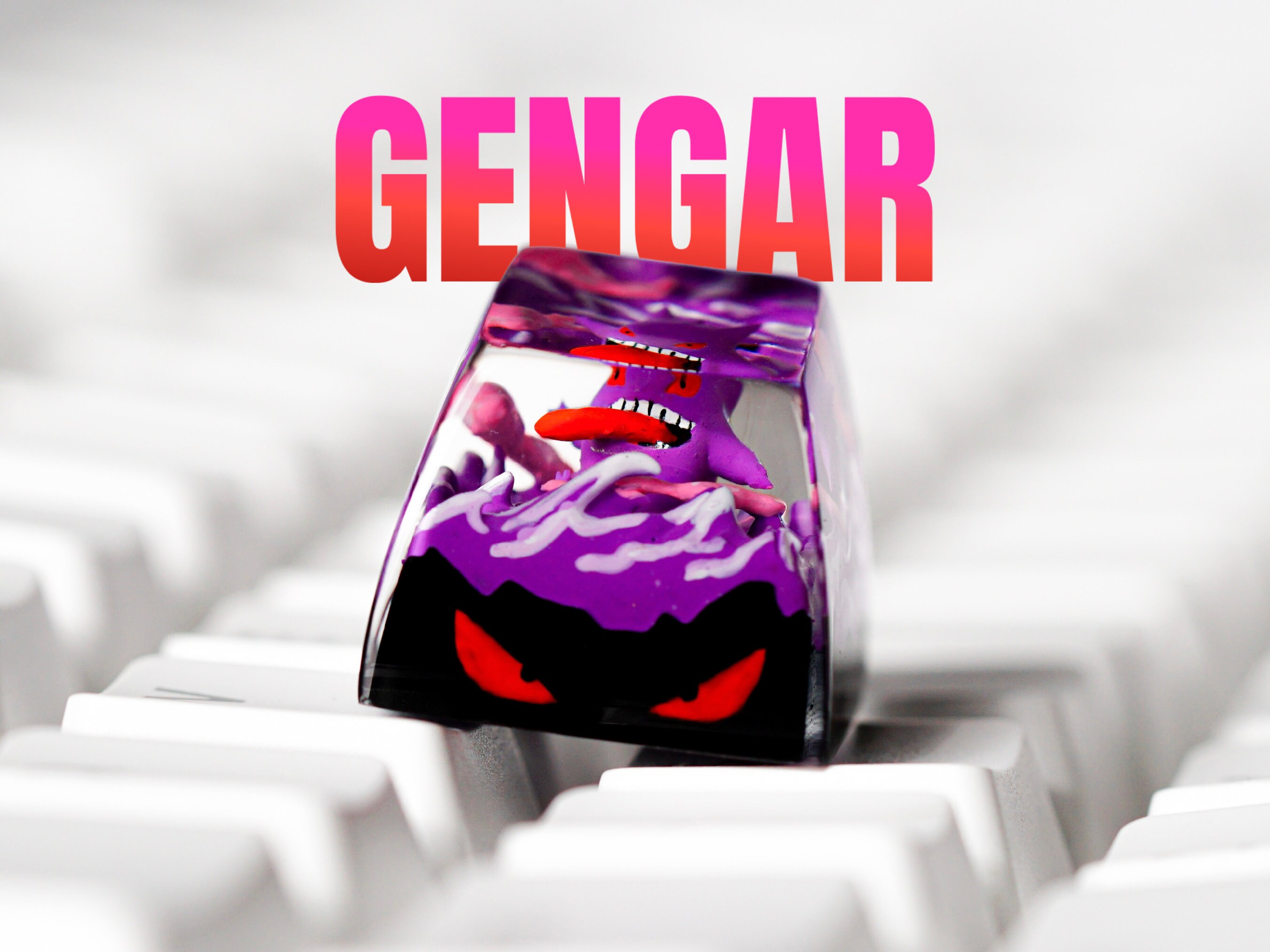 Gengar Keycap, Pokemon Keycap, Artisan Keycap, Esc Keycap, Keycap for MX Cherry Switches Keyboard, Handmade Gift