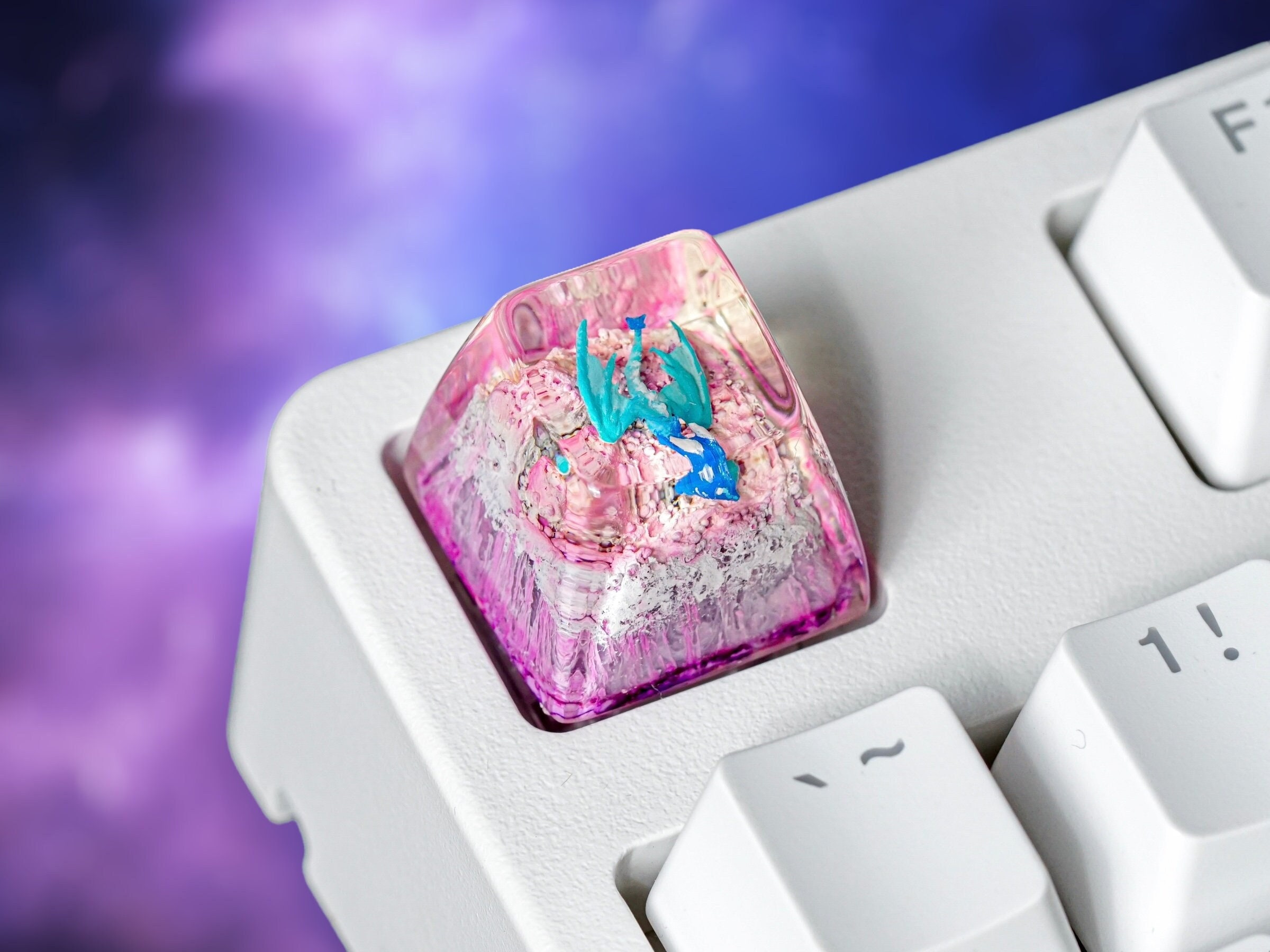 Blue Dragon Keycap, Artisan Keycap, Resin Keycap, Keycap for MX Cherry Switches Michanical Keyboard, Handmade Gift