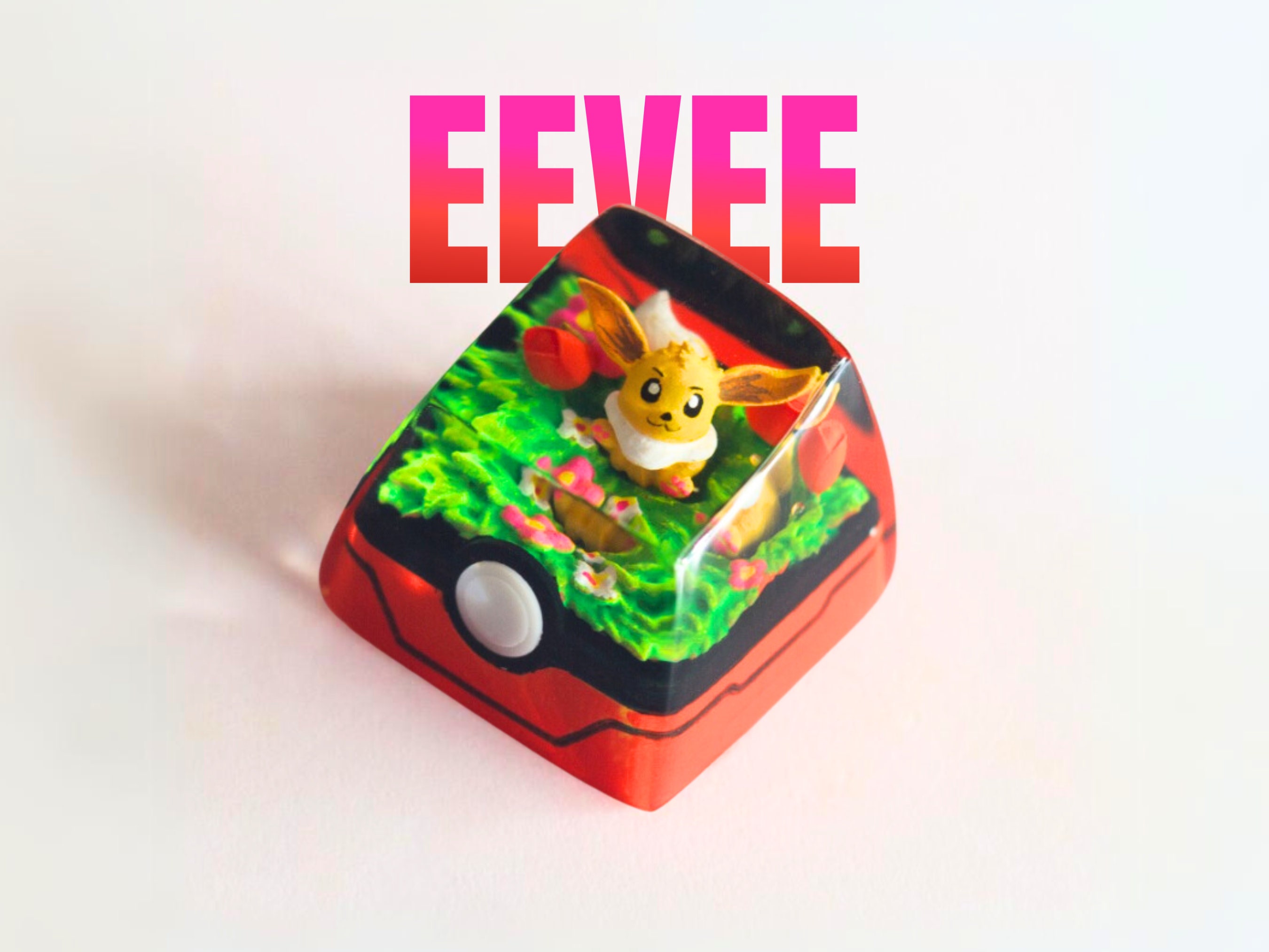 Eevee Keycap, Pokemon Keycap, Keycap Set, Esc Keycap, Keycap for MX Cherry Switches Mechanical Keyboard, Handmade Gift