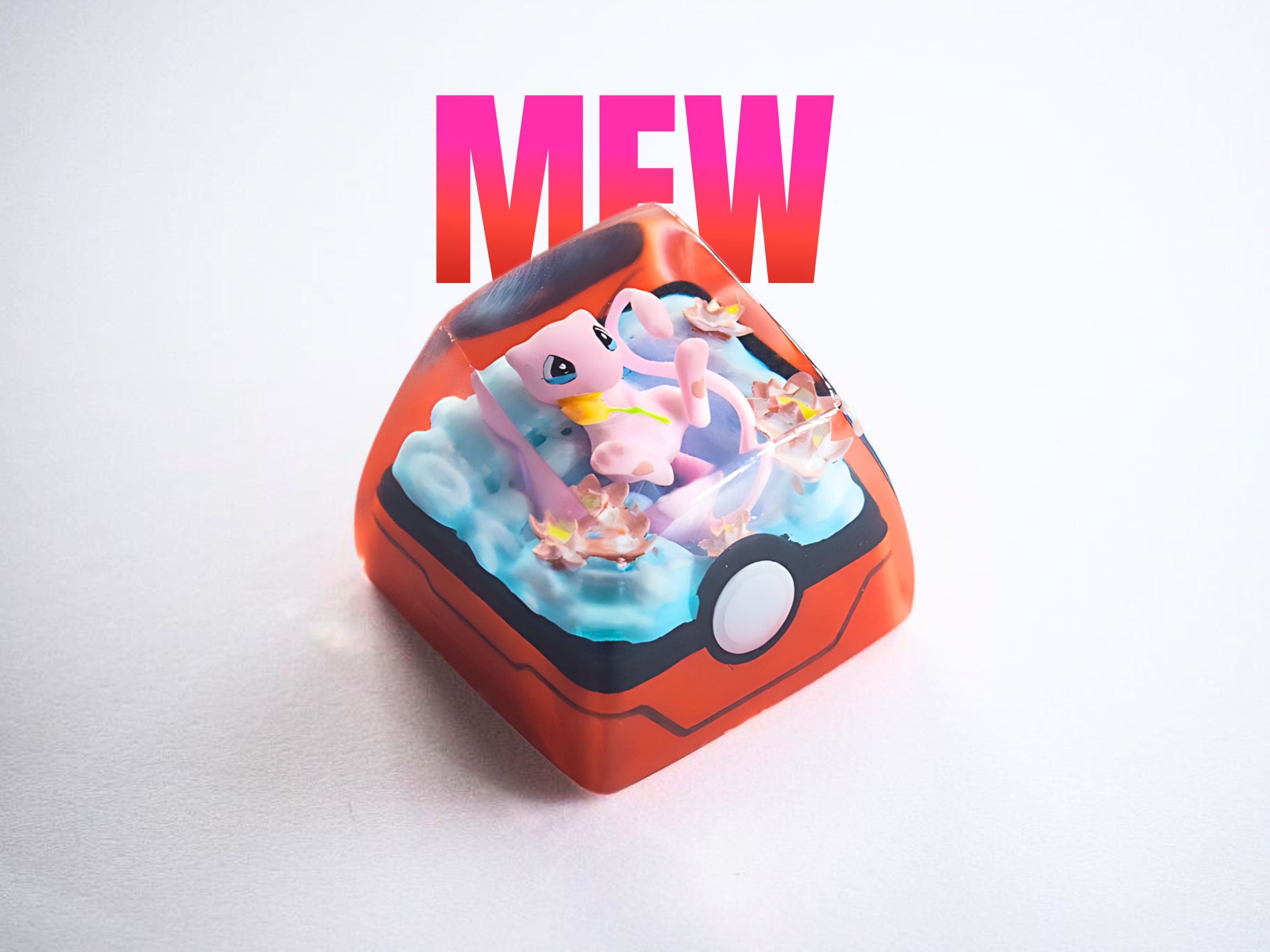 Mew Keycap, Pokemon Keycap, Keycap Set, Esc Keycap, Keycap for MX Cherry Switches Mechanical Keyboard, Handmade Gift