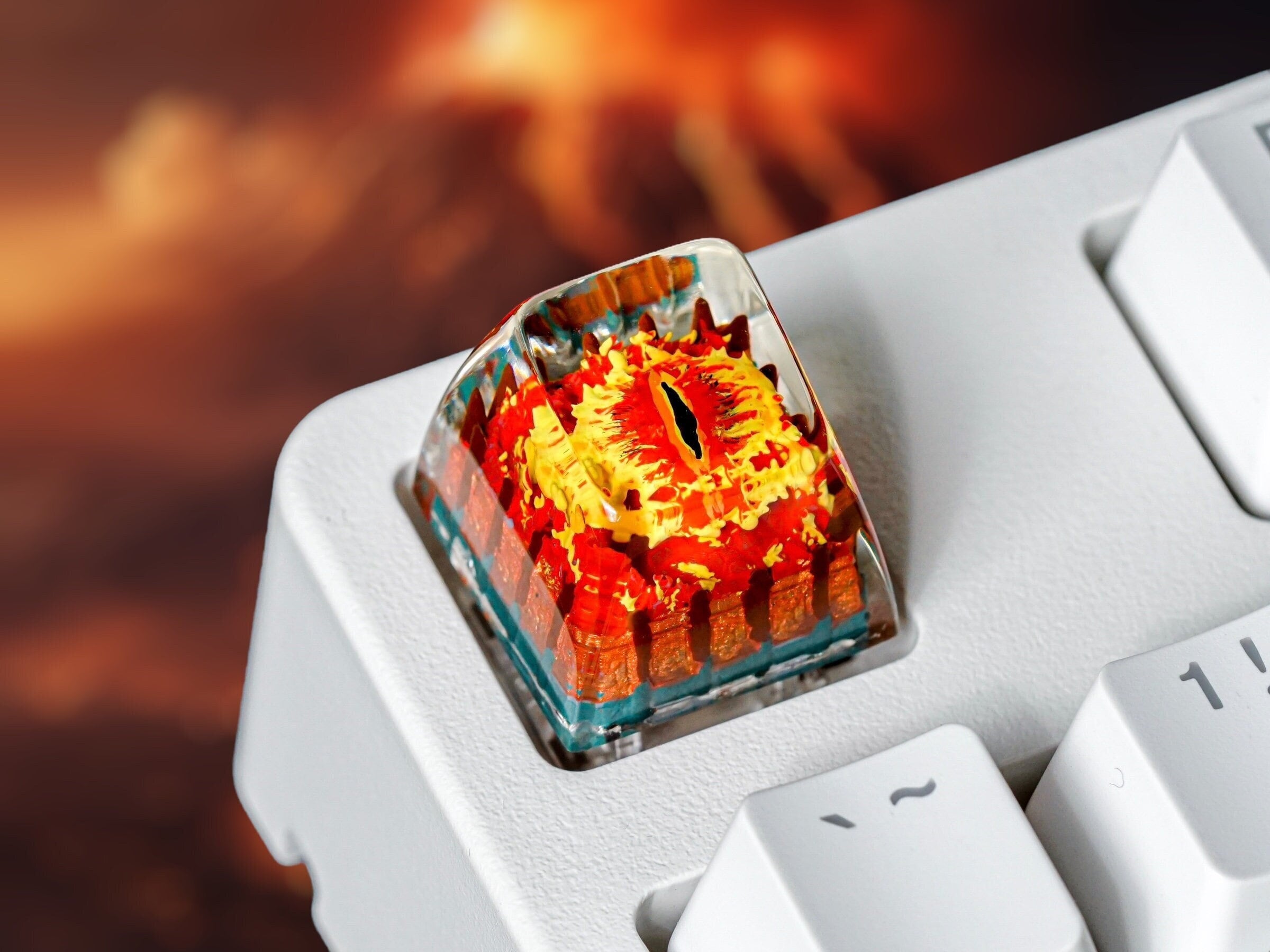 Evil Eye Keycap, Ring of Power Keycap, Artisan Keycap, Keycap for MX Cherry Switches Michanical Keyboard, Handmade Gift