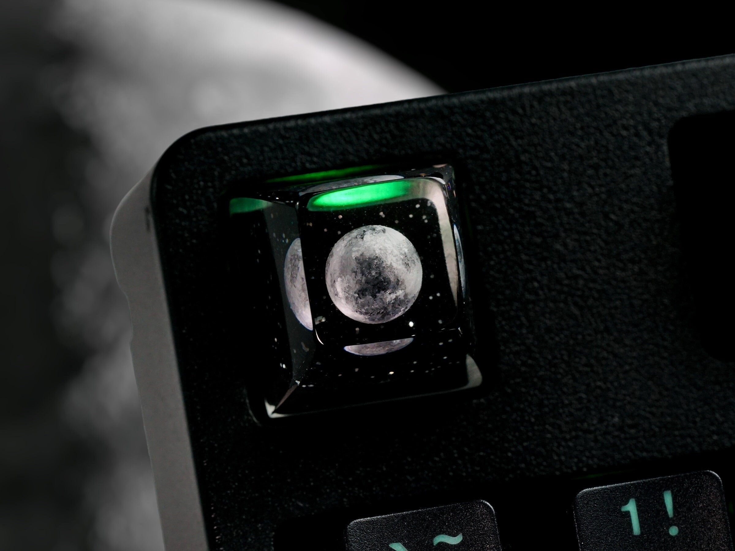 Moon Keycap, Planet Keycap, Artisan Keycap, Galaxy Keycap, Universe Keycap, Keycap for MX Cherry Keyboard, Handmade Gift