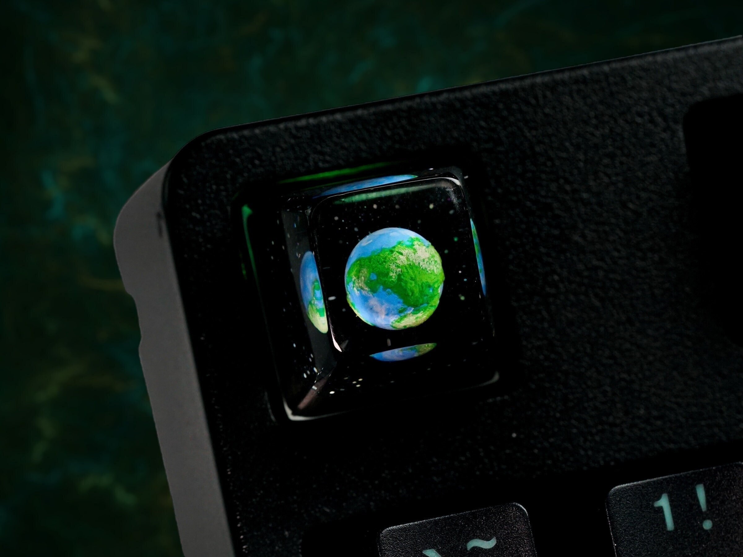 Earth Keycap, Planet Keycap, Artisan Keycap, Galaxy Keycap, Universe Keycap, Keycap for MX Cherry Keyboard, Handmade Gift
