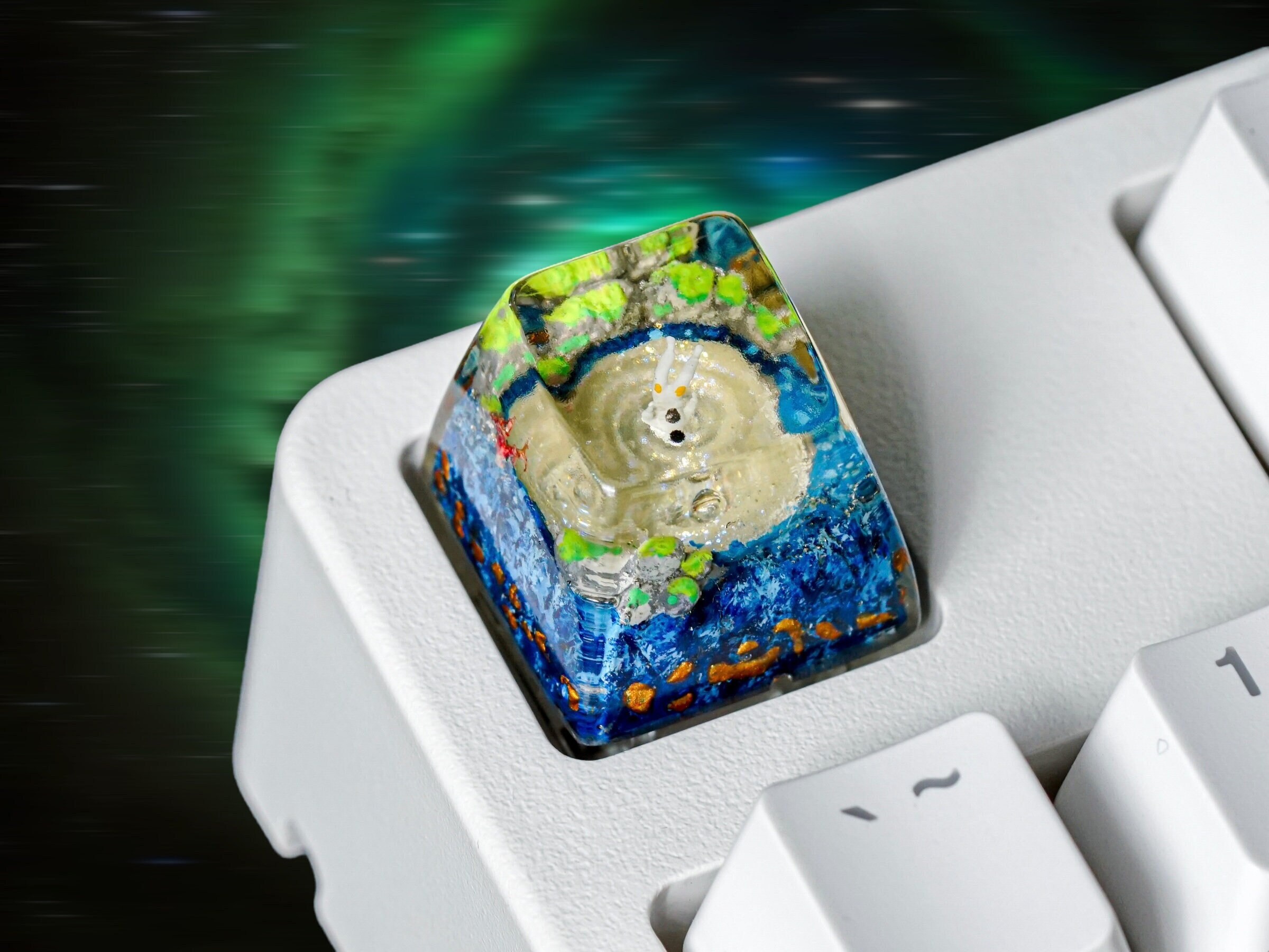 Astronaut Keycap, Artisan Keycap, Galaxy Keycap, Universe Keycap, Keycap for Mechanical Keyboard, Handmade Gift