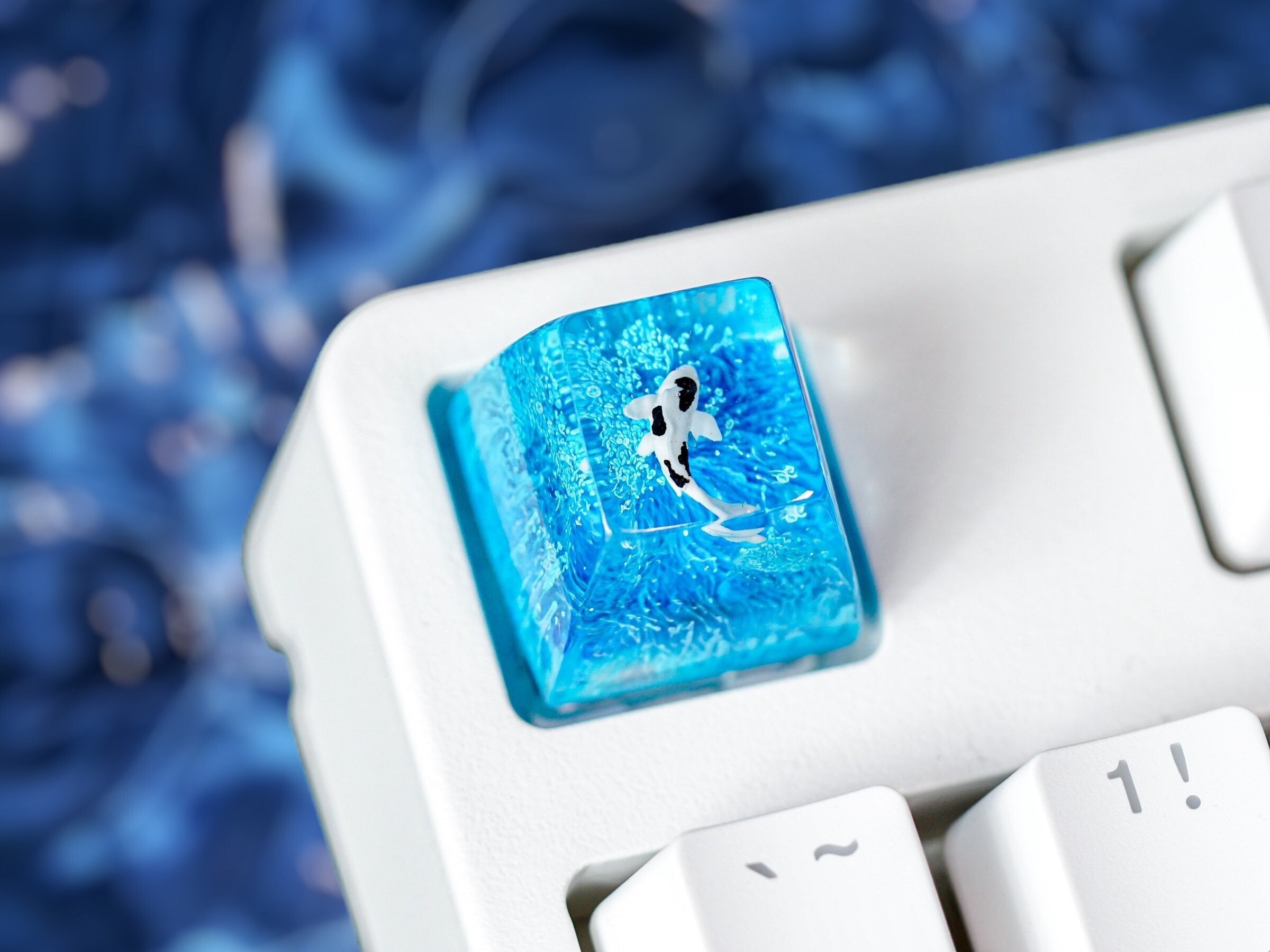 Koi Keycap, Koi Fish Artisan Keycap, Resin Keycap, Keycap for Mx Cherry Keyboard, Handmade Gift