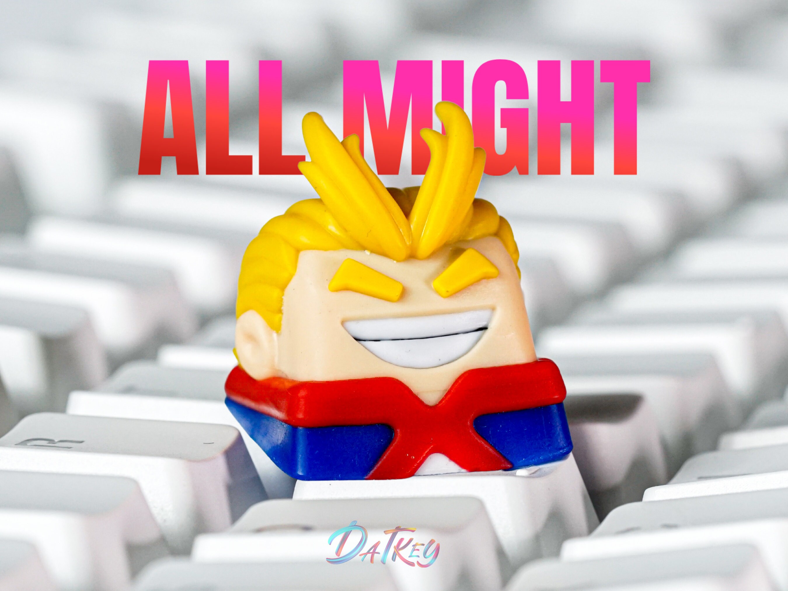 All Mi.ght Keycap, B.N.H.A Keycap, Anime Keycap, Keycap for MX Cherry Switches Mechanical Keyboard, Handmade Anime Gift