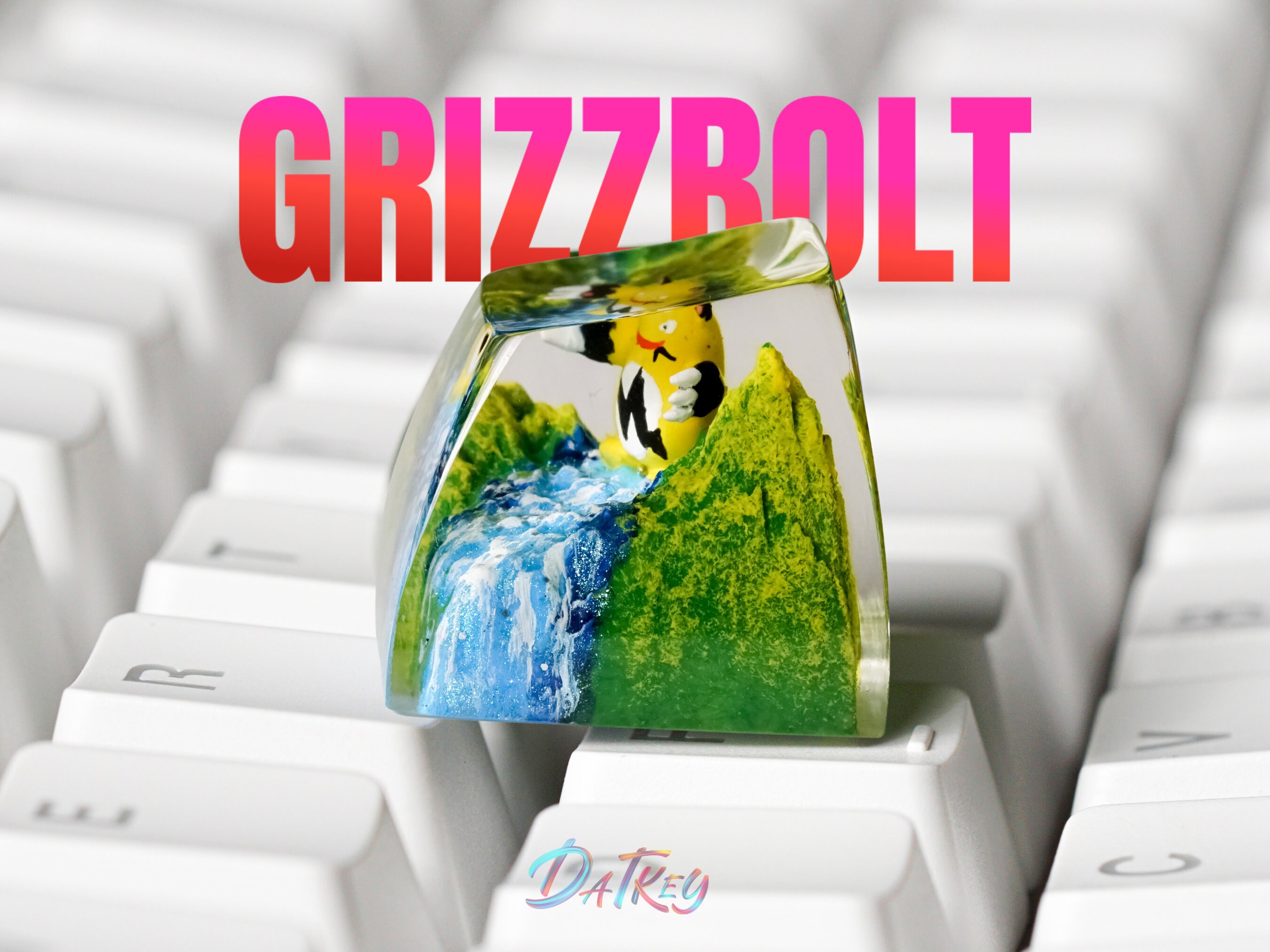 Grizzbolt Keycap, Pokemon Keycap, Artisan Keycap, Keycap for MX Cherry Switches Mechanical Keyboard, Handmade Gift