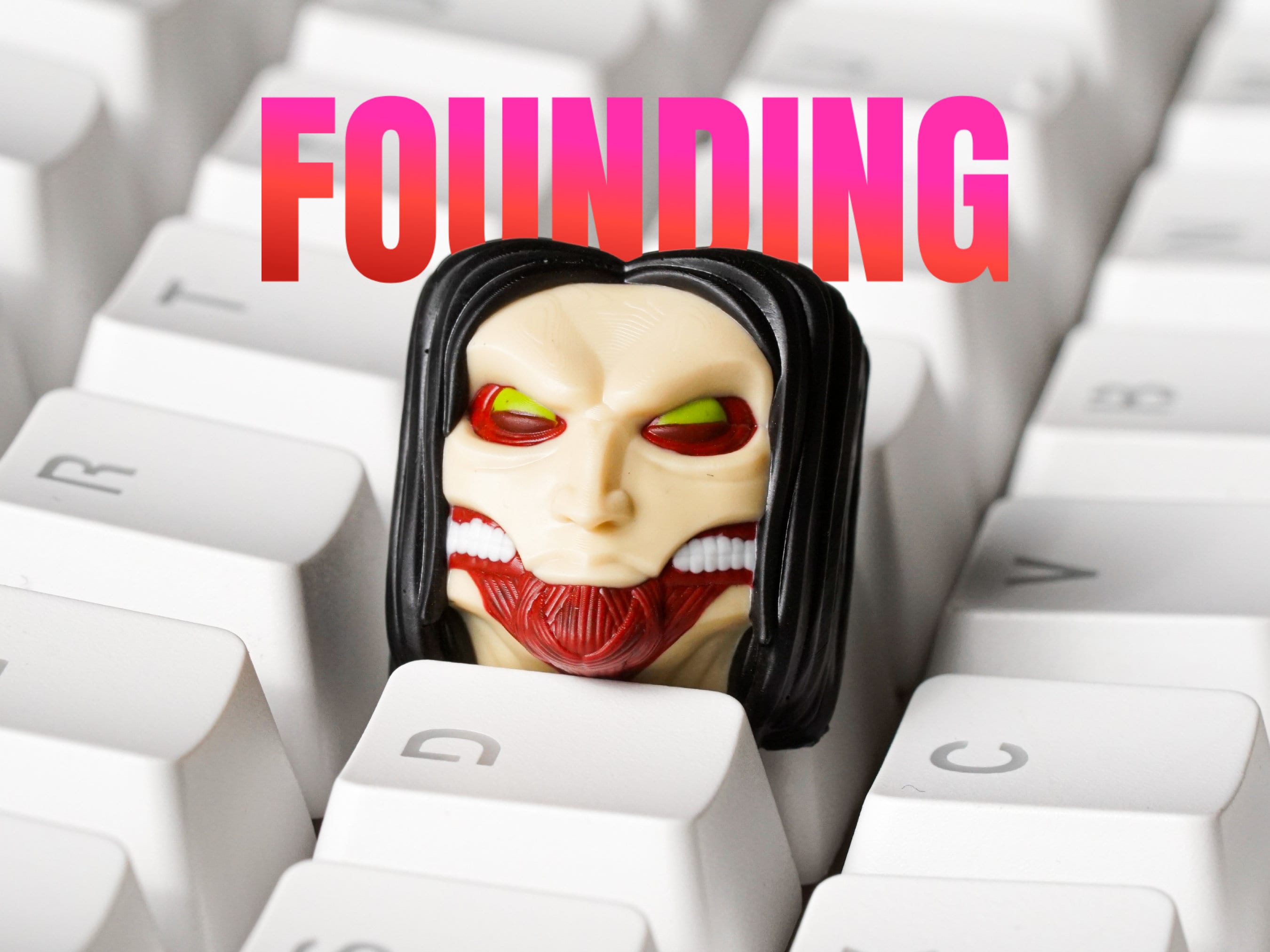 Foun-ding Ti.tan Keycap, A.O.T Keycap, Anime Keycap, Keycap for MX Cherry Switches Mechanical Keyboard, Handmade Anime Gift