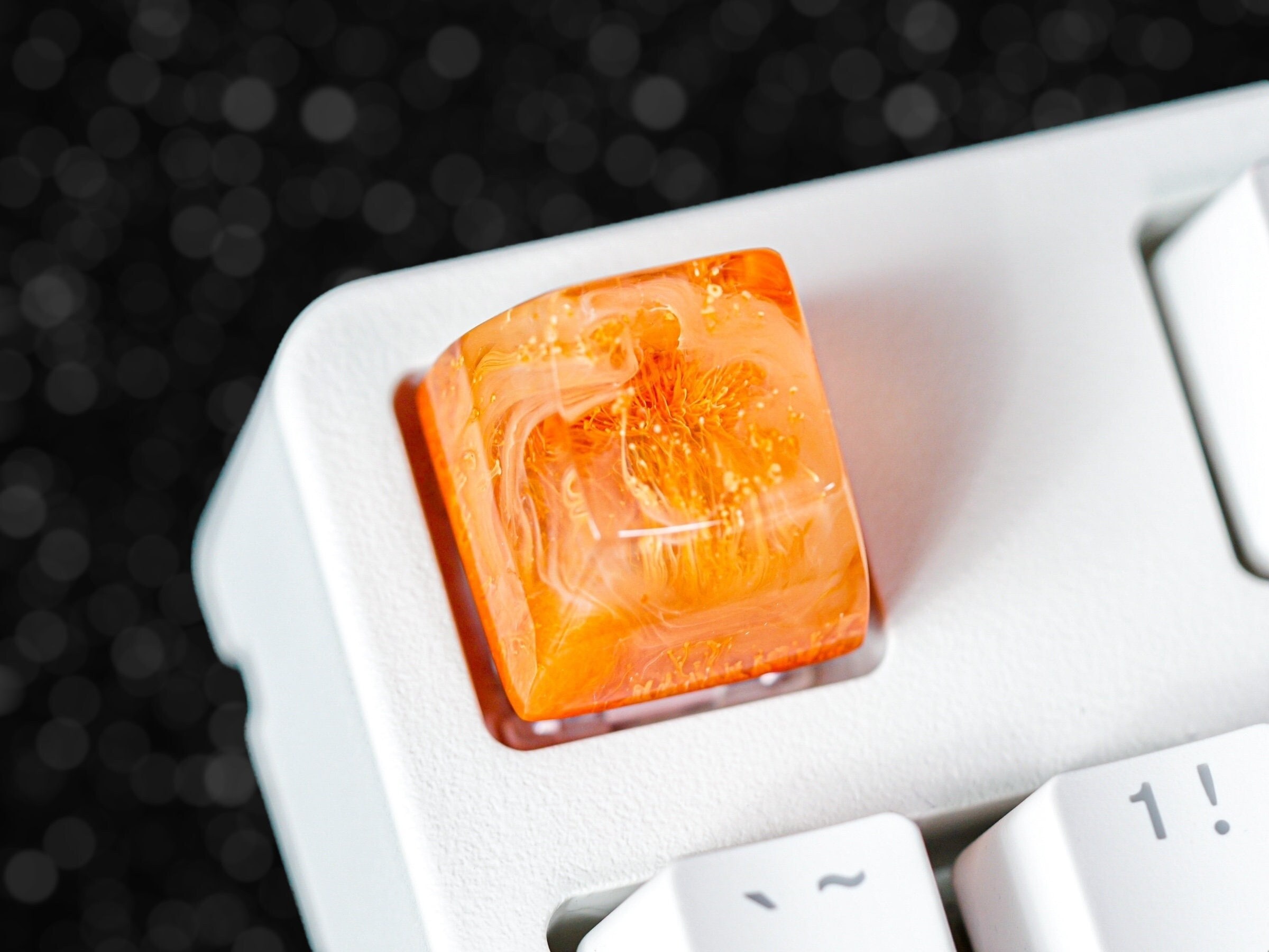 Coral Keycap, Orange Coral, Ocean Keycap, Artisan Keycap, Keycap for MX Cherry Switches Mechanical Keyboard, Handmade Gift