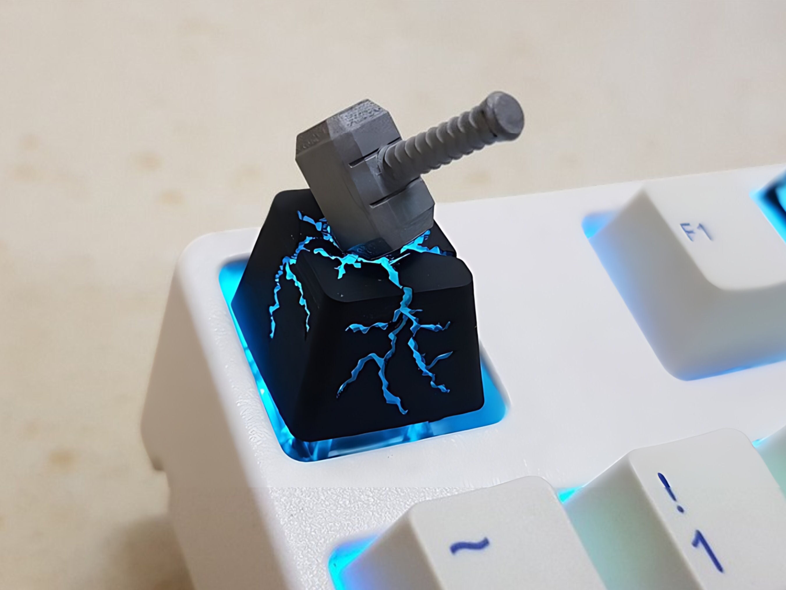 Thor's Hammer Keycap, Mjolnir Keycap, Artisan Keycap, Keycap for MX Cherry Switches Mechanical Keyboard, Gift for Him