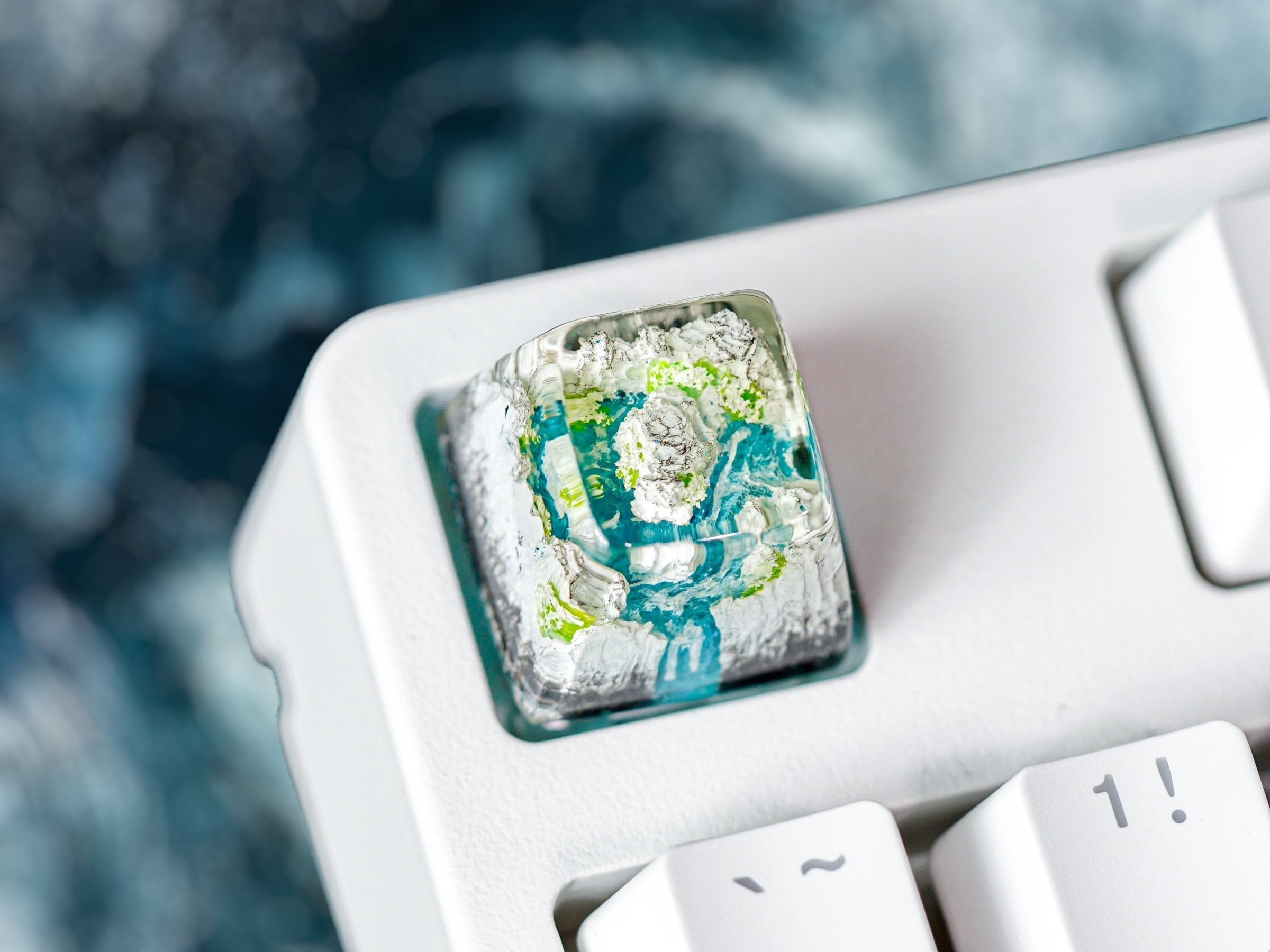 Winter Wonderland Keycap, Landscape Keycap, Artisan Keycap, Keycap for MX Cherry Mechanical Keyboard, Handmade Gift