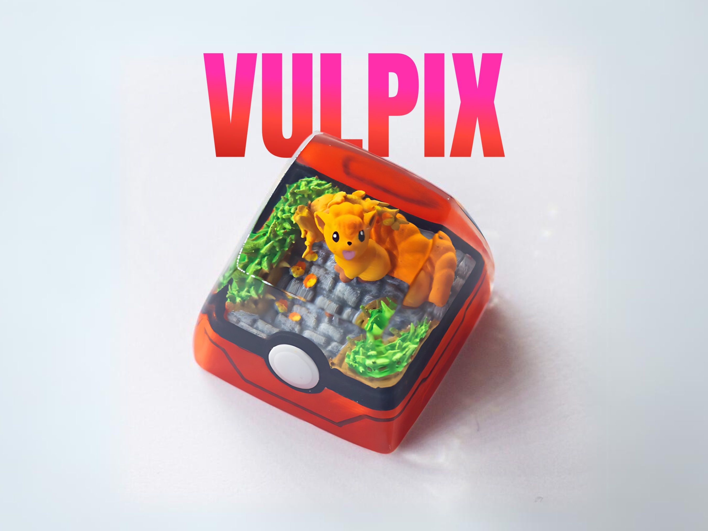 Vulpix Keycap, Pokemon Keycap, Keycap Set, Esc Keycap, Keycap for MX Cherry Switches Mechanical Keyboard, Handmade Gift
