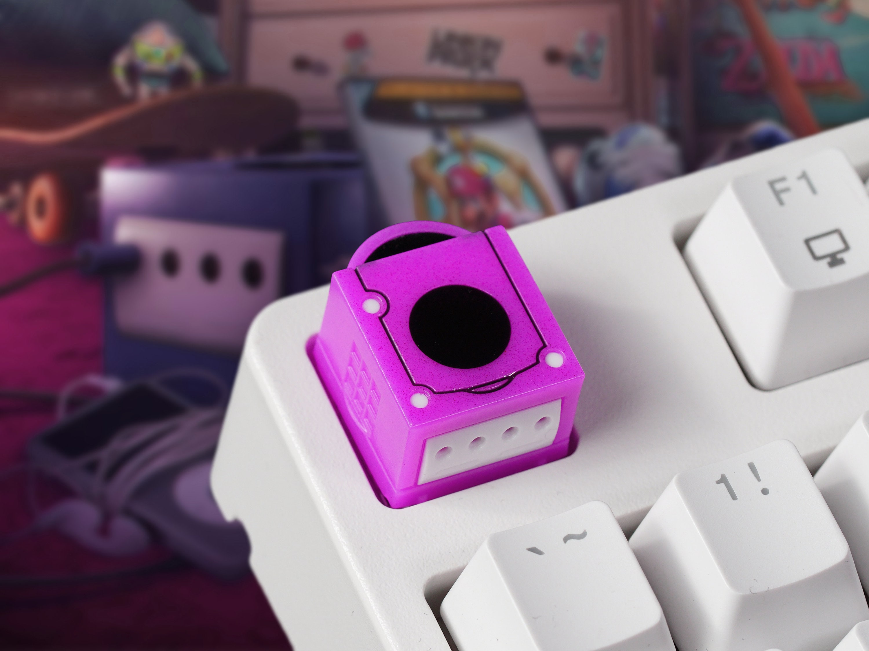 Gamecube Keycap, Purple Gamecube Keycap, Gaming Keycap, OEM Profile Keycap, Keycap For Cherry MX Switches Mechanical Keyboard