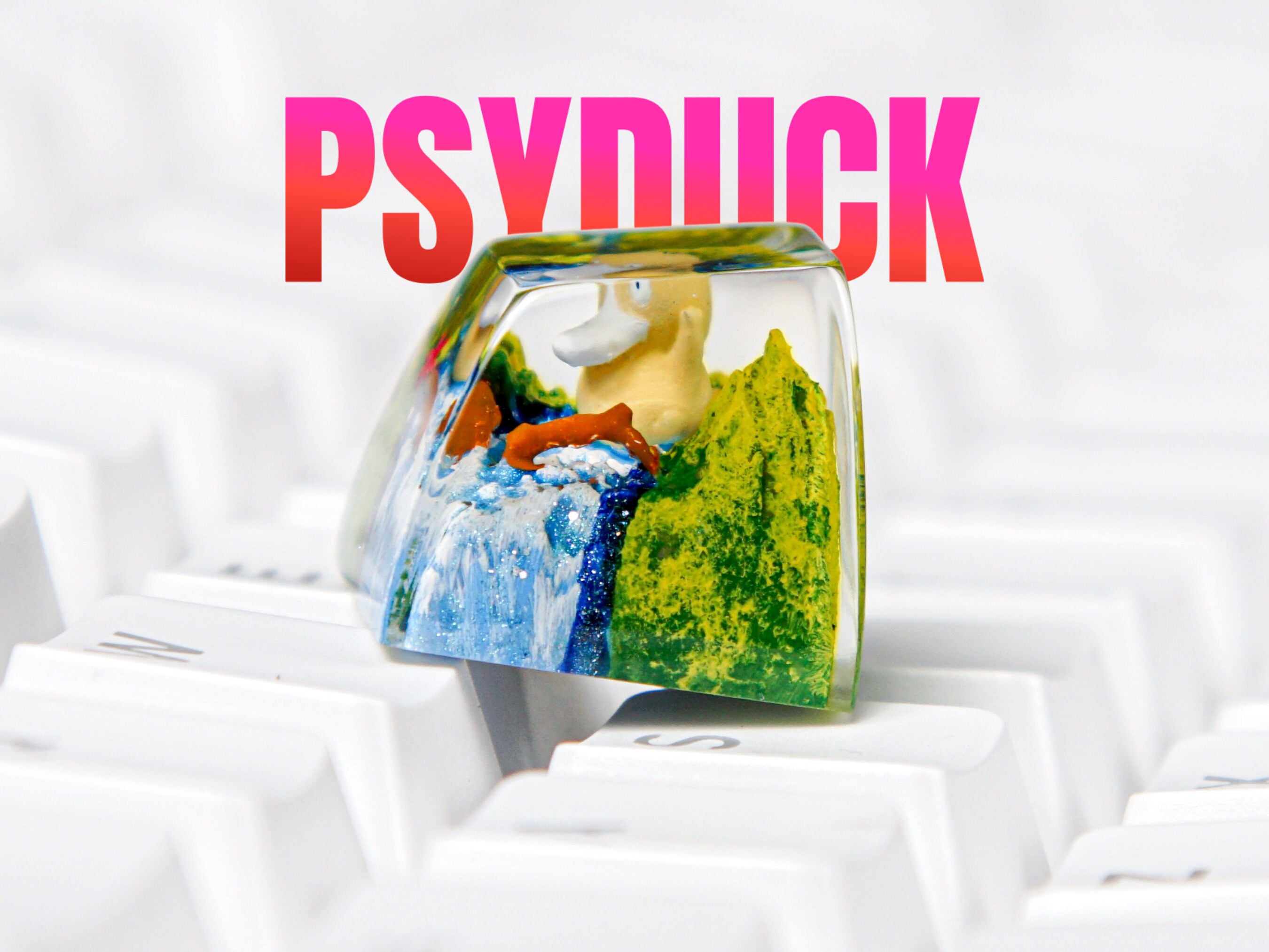 Psyduck Keycap, Pokemon Keycap, Artisan Keycap, Keycap for MX Cherry Switches Keyboard, Handmade Gift